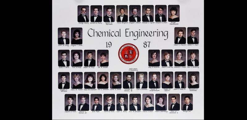 This is a class composite of the chemical engineering class of 1987.