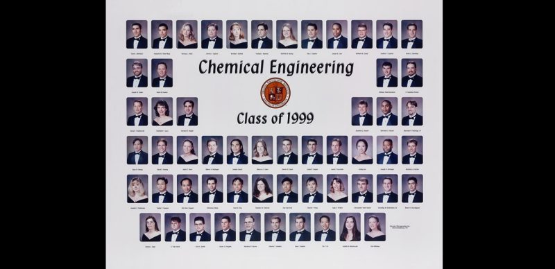 This is a class composite of the chemical engineering class of 1999.