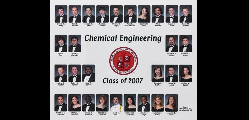 This is a class composite of the chemical engineering class of 2007.