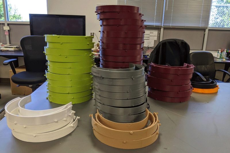 3D printed headbands for medical face shields.
