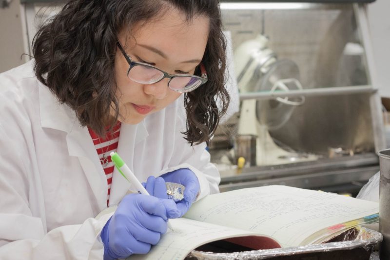 student in lab