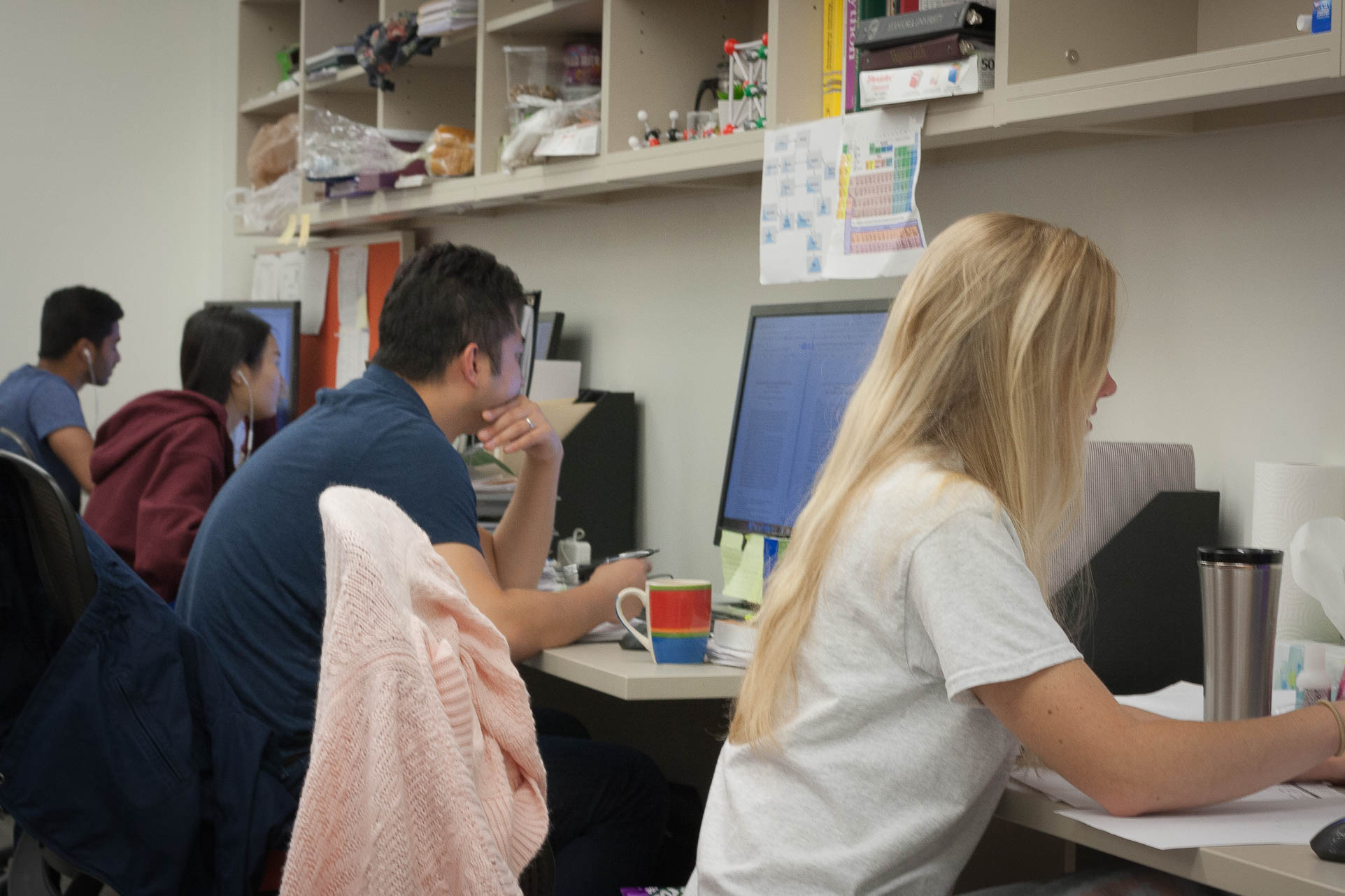 Students working at computer stations